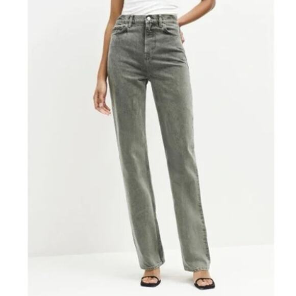 Reformation Womens Wilder High Rise Wide Leg Jeans 31 Kalamata Green Capsule - Picture 1 of 8